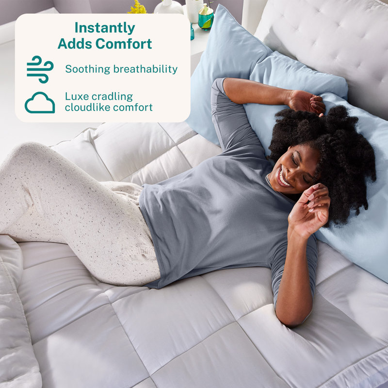 Sleep Innovations Cradling Cloud Mattress Pad Topper Cover King size Quilted Pillow Top Protector Plush Comfort Fiber